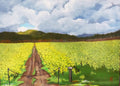 Mustard and Clouds vineyard digital print 8" x 11"
