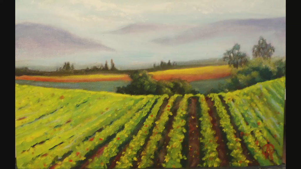 Foggy Morning in the Vineyard digital print